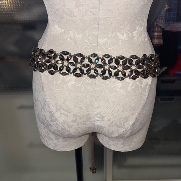 Womens Iridescent Multicolor Glass Beaded Decorative Bohemian Belt One Size - Picture 15 of 15